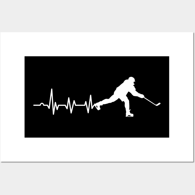 Ice Hockey Heartbeat Ice Hockey Player Gift Wall Art by DragonTees